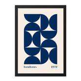 Bauhaus Wall Art, Geometric Print, Mid Century Modern Art, Navy Blue Art, 1919 Print, Abstract Wall Decor, Minimalist Art Print - Tawshia